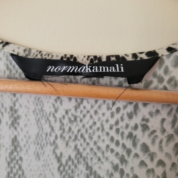 Norma Kamali Women's Cap Sleeve Snakeskin Print Jersey Wrap Dress Size XL - Picture 8 of 9